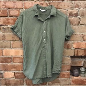 Downeast green half-button shirt